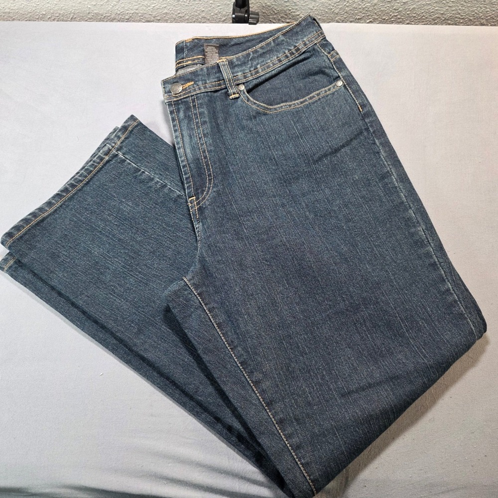 Chicos Additions Dark Wash Bootcut Jeans, Chicos Size 2S (12) Short Blue Stretch